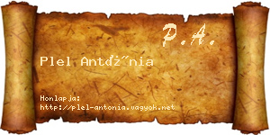 Plel Antónia névjegykártya